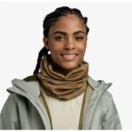 دستمال سر و گردن باف مدل merino light weight multistripes coyote