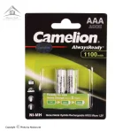باتری نیم قلمی قابل شارژ کملیون مدل Camelion AlwaysReady 1100mAh AAA بسته ۲ عددی