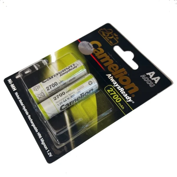 باتری قلمی قابل شارژ کملیون مدل Camelion AlwaysReady 2700mAh AA بسته ۲ عددی