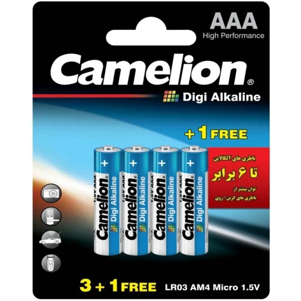 باتری نیم قلمی کارتی آلکالاین مدل Digi Alkaline AAA مجموعه 4 عددی