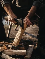 تبر دسته چوبی فیسکارس مدل Fiskars Norden Chopping Axe N7